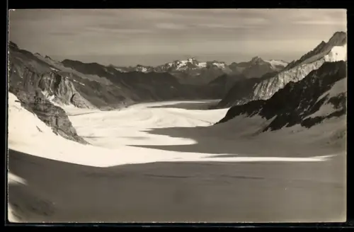 Foto-AK Emanuel Gyger: Jungfraujoch, Jungfraufirn, Gr. Aletschgletscher