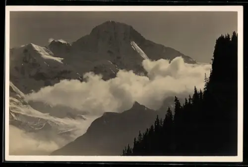 Foto-AK Emanuel Gyger: Mürren, Winteregg: Lauterbr. Breithorn