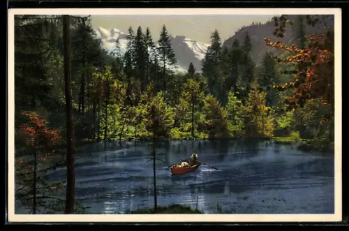 Foto-AK Emanuel Gyger: Doldenhorn /Lötschbergbahn, Blausee im Kandertal