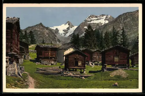 Foto-AK Emanuel Gyger: Saas-Fee, Fletschhorn und Laquinhorn