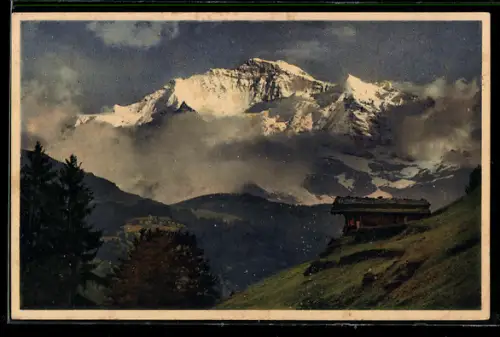 Foto-AK Emanuel Gyger: Die Jungfrau im Abendlicht