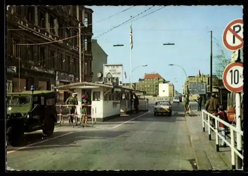 AK Berlin, Ausländerübergang an der Friedrichstrasse