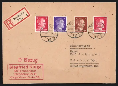 Dekorativer Brief Dresden, Briefmarken Siegfried Kluge, Königsbrücker Strasse 53