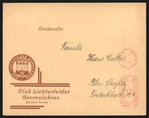 Dekorativer Brief Lichterfelde, Club Lichterfelder Herrenfahrer