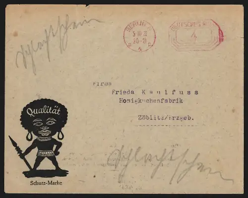 Dekorativer Brief Berlin, Berliner Couverturen-Spezialfabrik Otto Thurmann