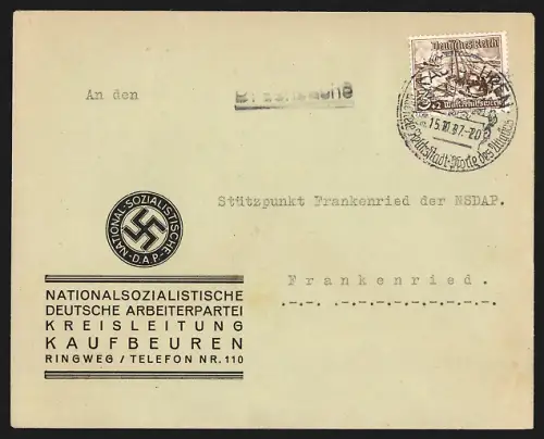 Dekorativer Brief Kaufbeuren, -Kreisleitung, Ringweg, 