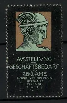 Reklamemarke Frankfurt am Main, Ausstellung für Geschäftsbedarf und Reklame 1913, Merkurkopf