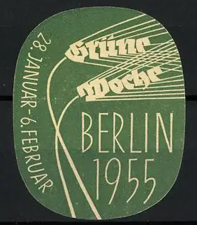 Reklamemarke Berlin, Grüne Woche 1955, Weizenhalme