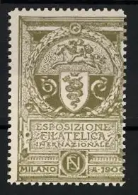 Reklamemarke Mailand, Esposizione Filatelica Internazionale 1906, Wappen mit Schlange