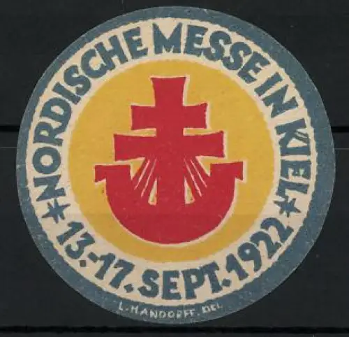 Reklamemarke Kiel, Nordische Messe 1922, Anker-Symbol