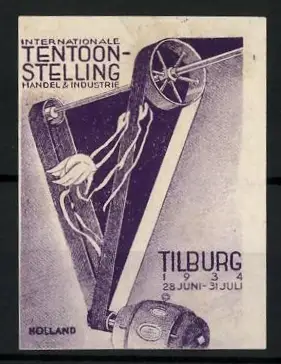 Reklamemarke Tilburg, Internationale Tentoonstelling 1934, Maschinenrad