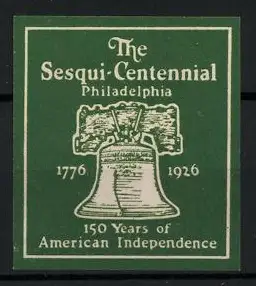 Reklamemarke Philadelphia, The Sesqui-Centennial 1926, Freiheitsglocke