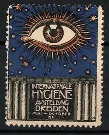 Reklamemarke Dresden, Internationale Hygiene Ausstellung 1911, Auge als Symbol