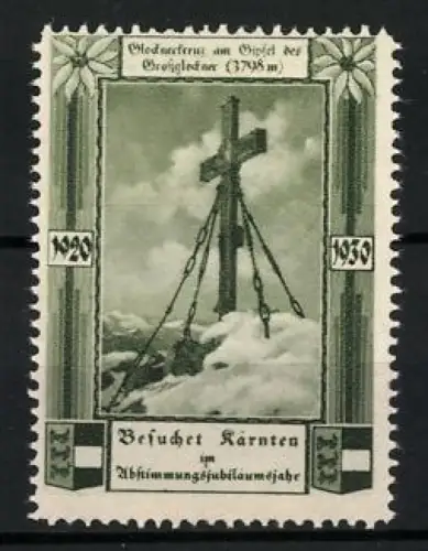 Reklamemarke Kärnten, Besuchet Kärnten 1930, Gipfelkreuz auf dem Grossglockner