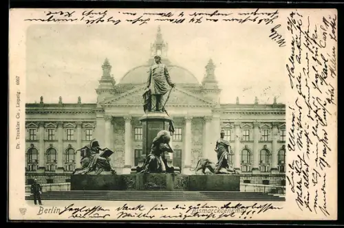 AK Berlin, Reichstagsgebäude, Bismarck-Denkmal