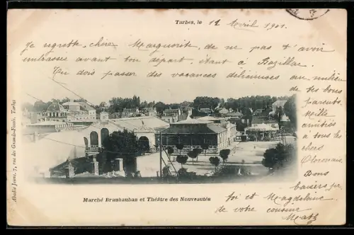AK Tarbes, Marché Brauhauban et Théâtre des Nouveautés