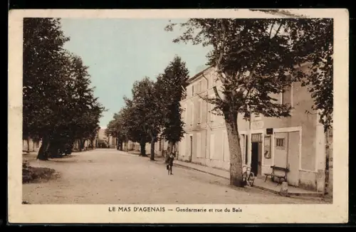 AK Le Mas d`Agenais, Gendarmerie et rue du Bois