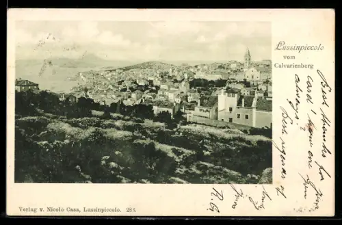 AK Lussinpiccolo, Vom Calvarienberg aus gesehen