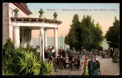 AK Abbazia, Während des Konzertes bei dem Glacier confiseur