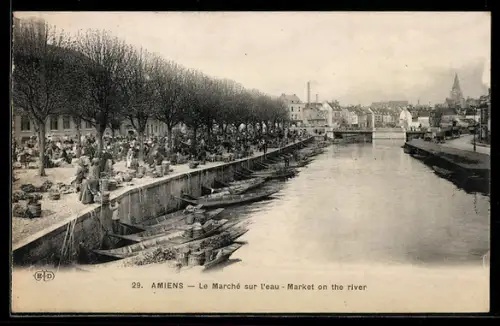 AK Amiens, Le Marché sur l`eau