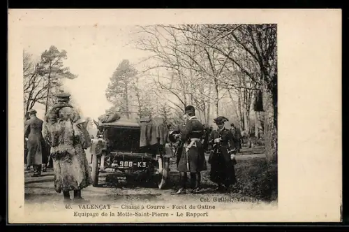 AK Valencay, Chasse à Courre, Forêt de Gatine, Equipage de la Motte-Saint-Pierre, Le Rapport