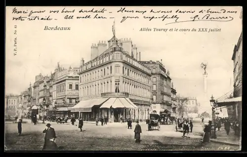 AK Bordeaux, Allées Tourny et le cours du XXX juillet