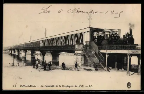 AK Bordeaux, La Passerelle de la Compagnie du Midi