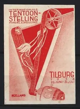 Reklamemarke Tilburg, Internationale Tentoonstelling Handel & Industrie 1934, Fliessband mit Blumen