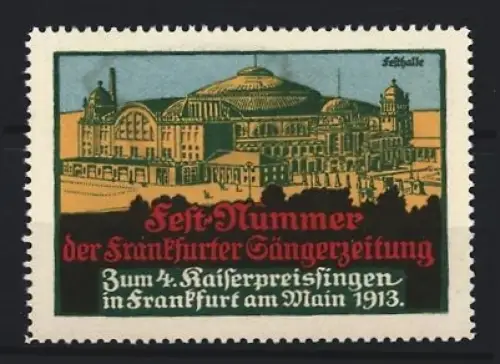 Reklamemarke Frankfurt, Fest-Nummer der Frankfurter Sängerzeitung, 4. Kaiserpreissingen 1913