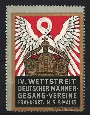 Reklamemarke Frankfurt, IV. Wettstreit Deutscher Männergesang-Vereine 1913, Krone und Taube