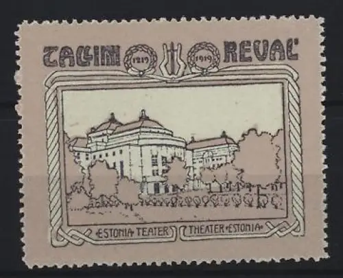 Reklamemarke Tallinn, Estonia Teater, Theater in der Aussenansicht