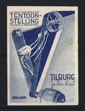 Reklamemarke Tilburg, Internationale Tentoonstelling 1934, Maschinenrad