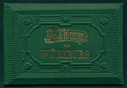 Leporello-Album Würzburg mit 10 Lithographie-Ansichten, Stift-Haug-Kirche, Käppele und Königliche Residenz