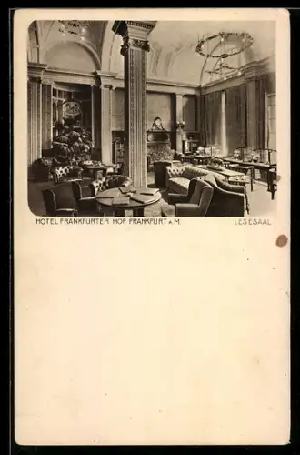 AK Frankfurt a. M., Hotel Frankfurter Hof, Lesesaal