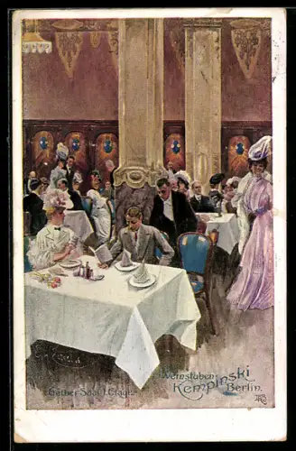 AK Berlin, Weinstube Kempinski, Gelber Saal, 1. Etage