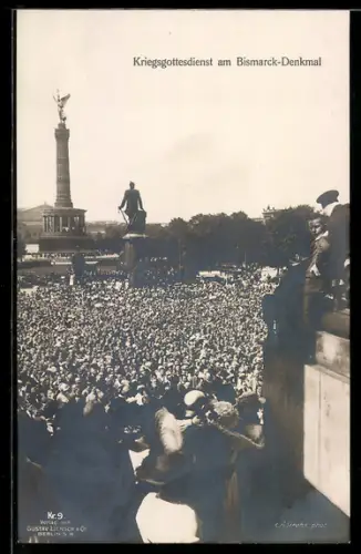 AK Berlin, Kriegsgottesdienst am Bismarck-Denkmal