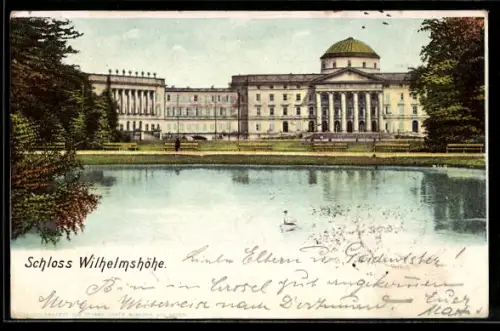AK Kassel-Wilhelmshöhe, Schloss Wilhelmshöhe, Park, Teich
