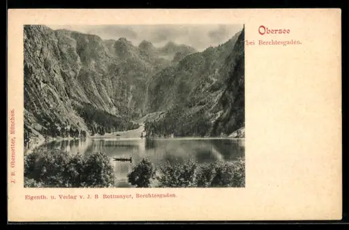 AK Berchtesgaden, Obersee mit Bergen