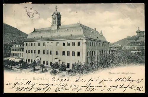 AK Heidelberg, Universitätsgebäude aus der Vogelschau