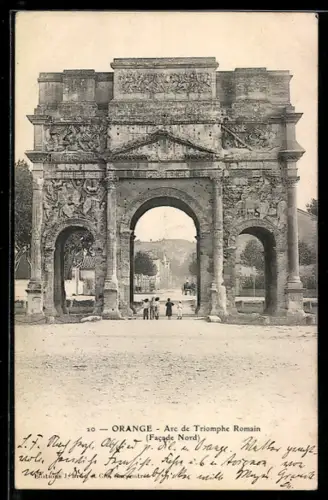 AK Orange, Arc de Triomphe Romain, facade Nord