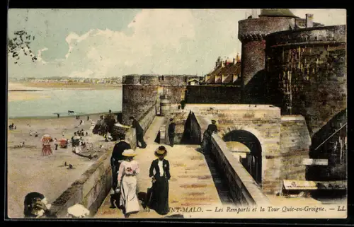 AK Saint-Malo, Les Remparts et la Tour Quic-en-Groigne