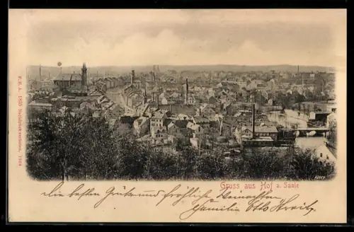AK Hof a. Saale, Stadtpanorama