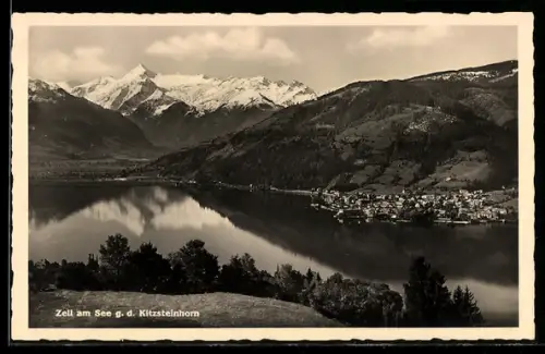 AK Zell am See, Gesamtansicht, Kitzsteinhorn