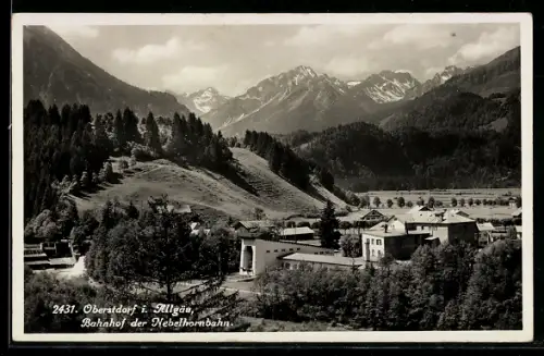 AK Oberstdorf i. Allgäu, Bahnhof der Nebelhornbahn