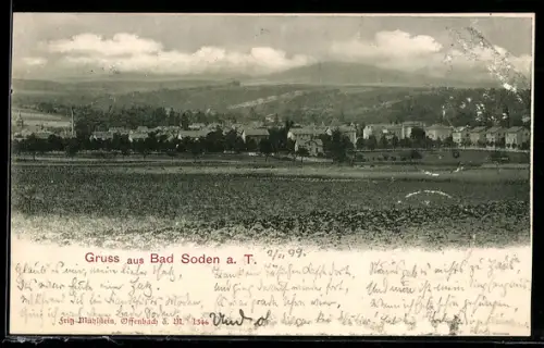 AK Bad Soden a. T., Panoramaansicht des Ortes und Umgebung