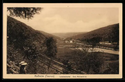 AK Hofheim /Taunus, Lorsbachertal, Drei Mühlenblick