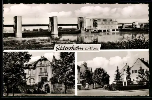 AK Eddersheim a. Main, Schleuse, Wohnhaus, Rathaus