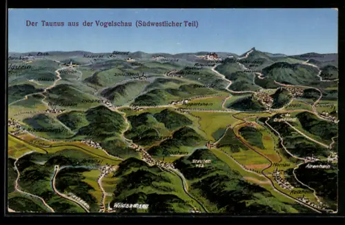 AK Eppstein /Taunus, Panorama mit Niedernhausen, Eppenhain und Königstein