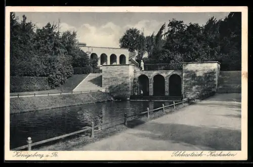 AK Königsberg, an den Schlossteich Kaskaden