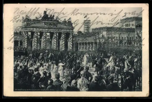 AK Berlin, Einzug der siegreichen Truppen durch das Brandenburger Tor